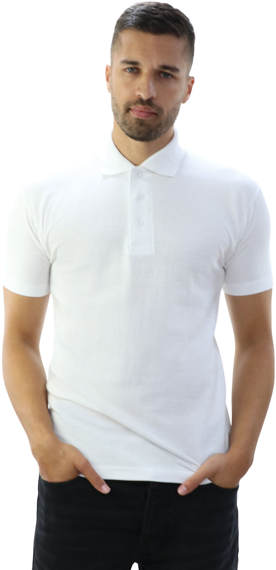 Casual Classic Pique Polo - White