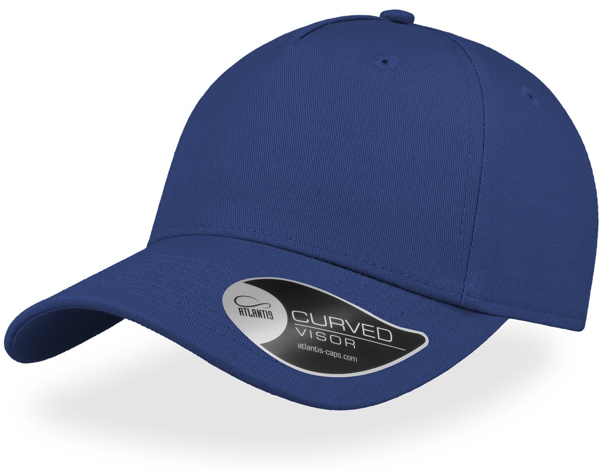 Atlantis Shot Curved Visor 5 Panel Structured Cap - Royal
