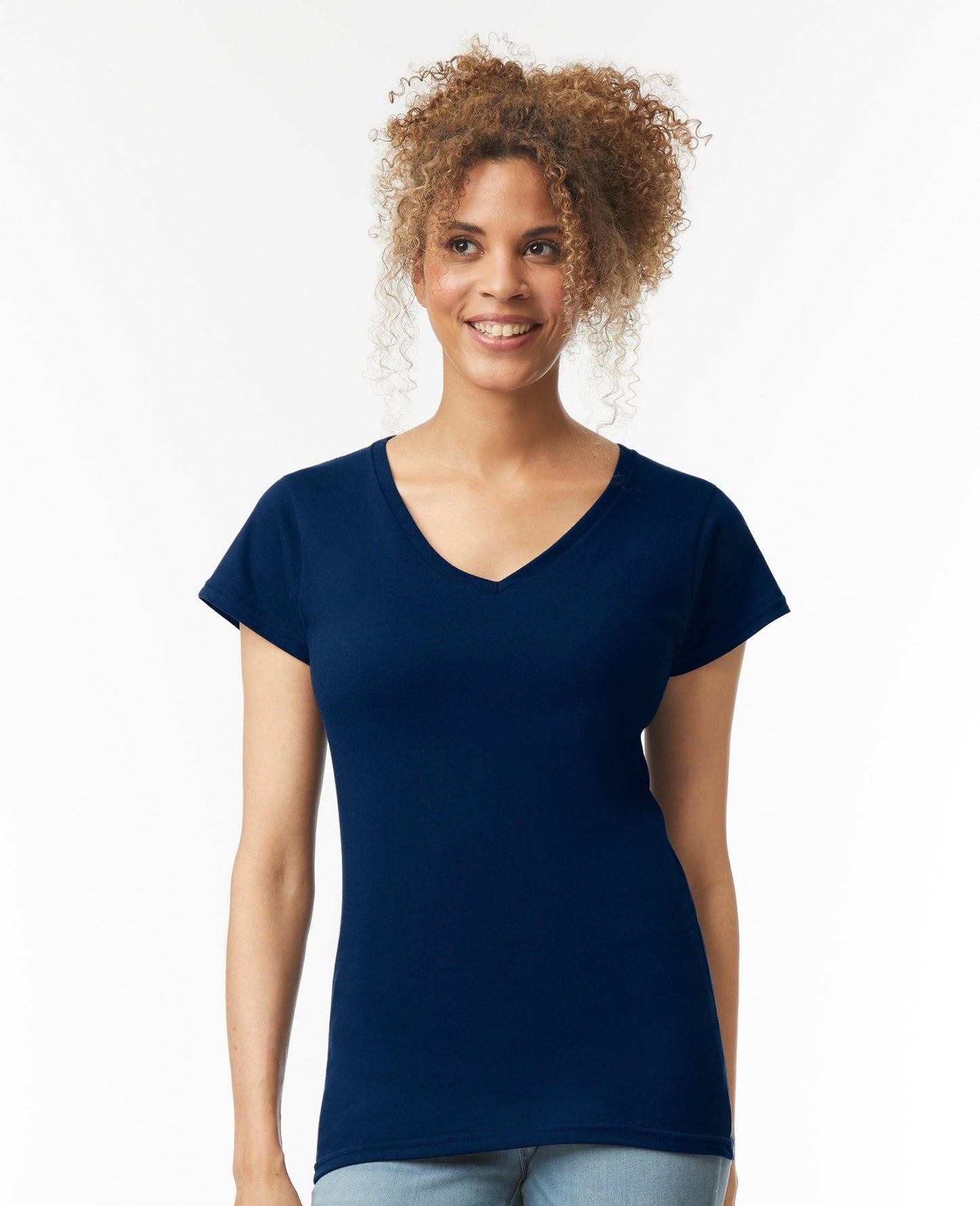 Gildan V Neck Softstyle T - Navy