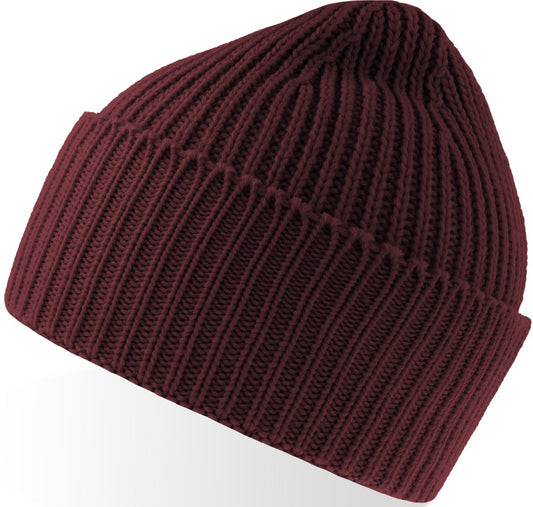Atlantis Oak Polylana Chunky Cuffed Beanie - Burgundy Melange