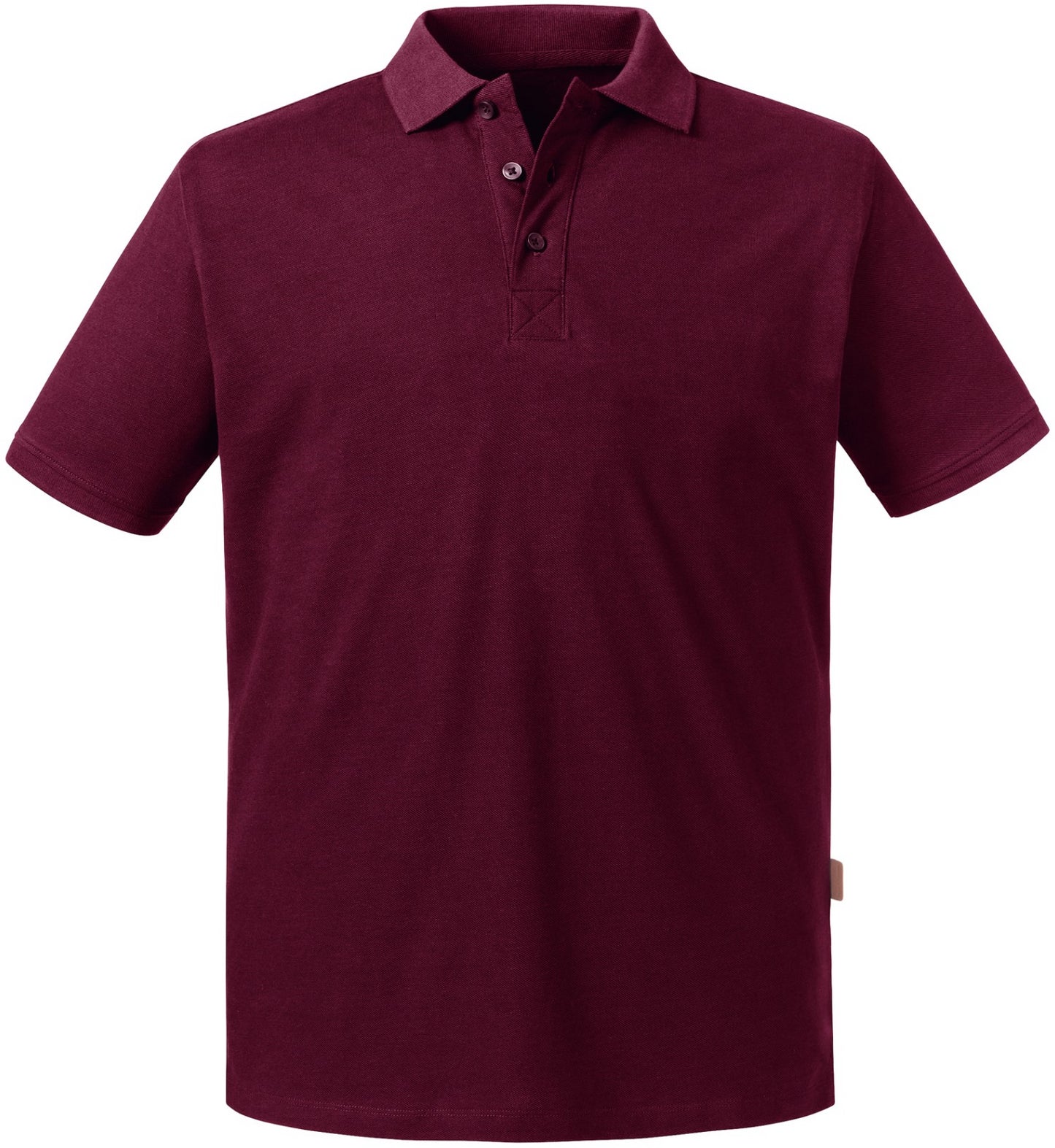 Russell Pure Organic Polo Mens - Burgundy
