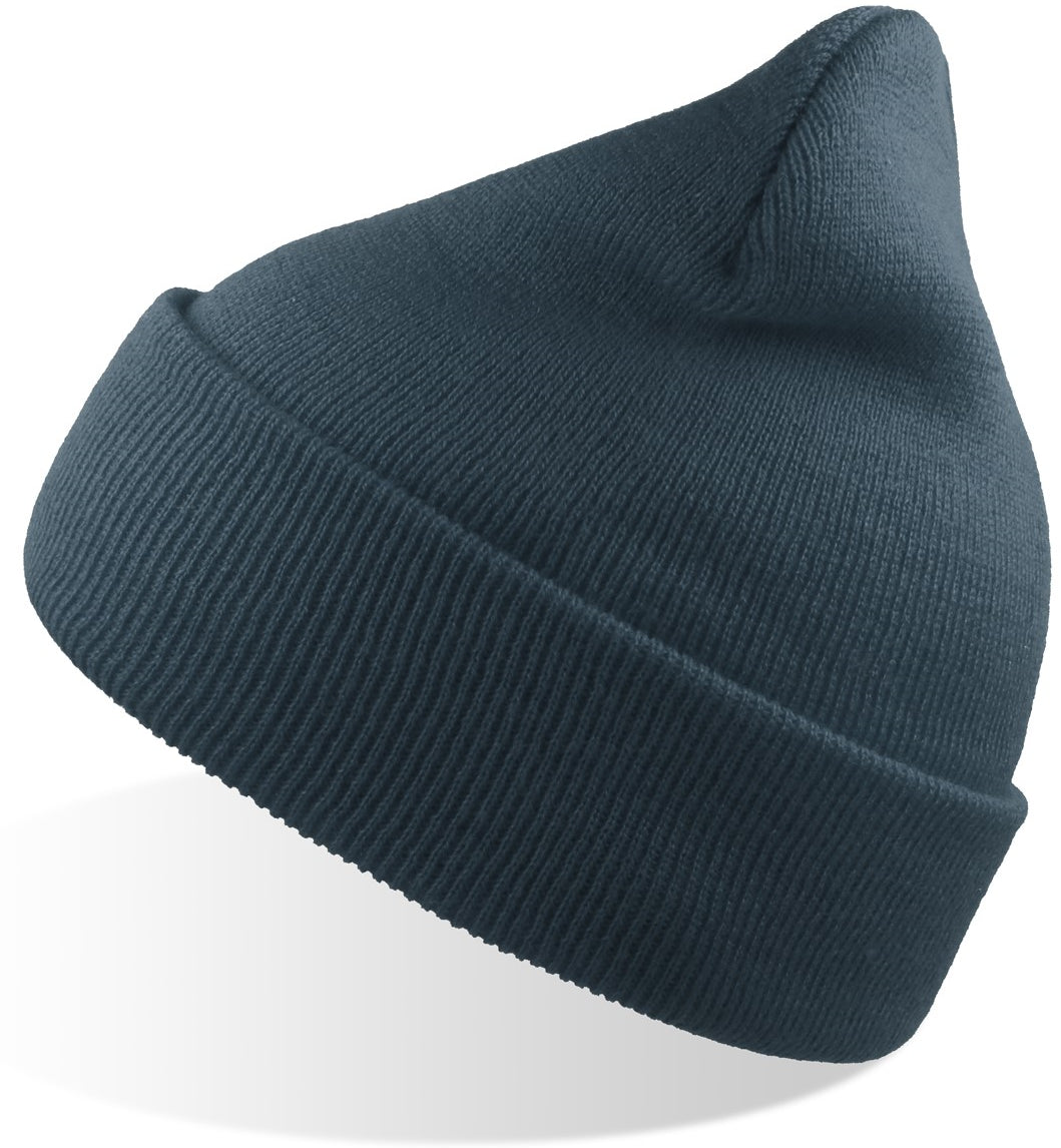 Atlantis Wind Beanie With Turn Up Double Skin - Petrol