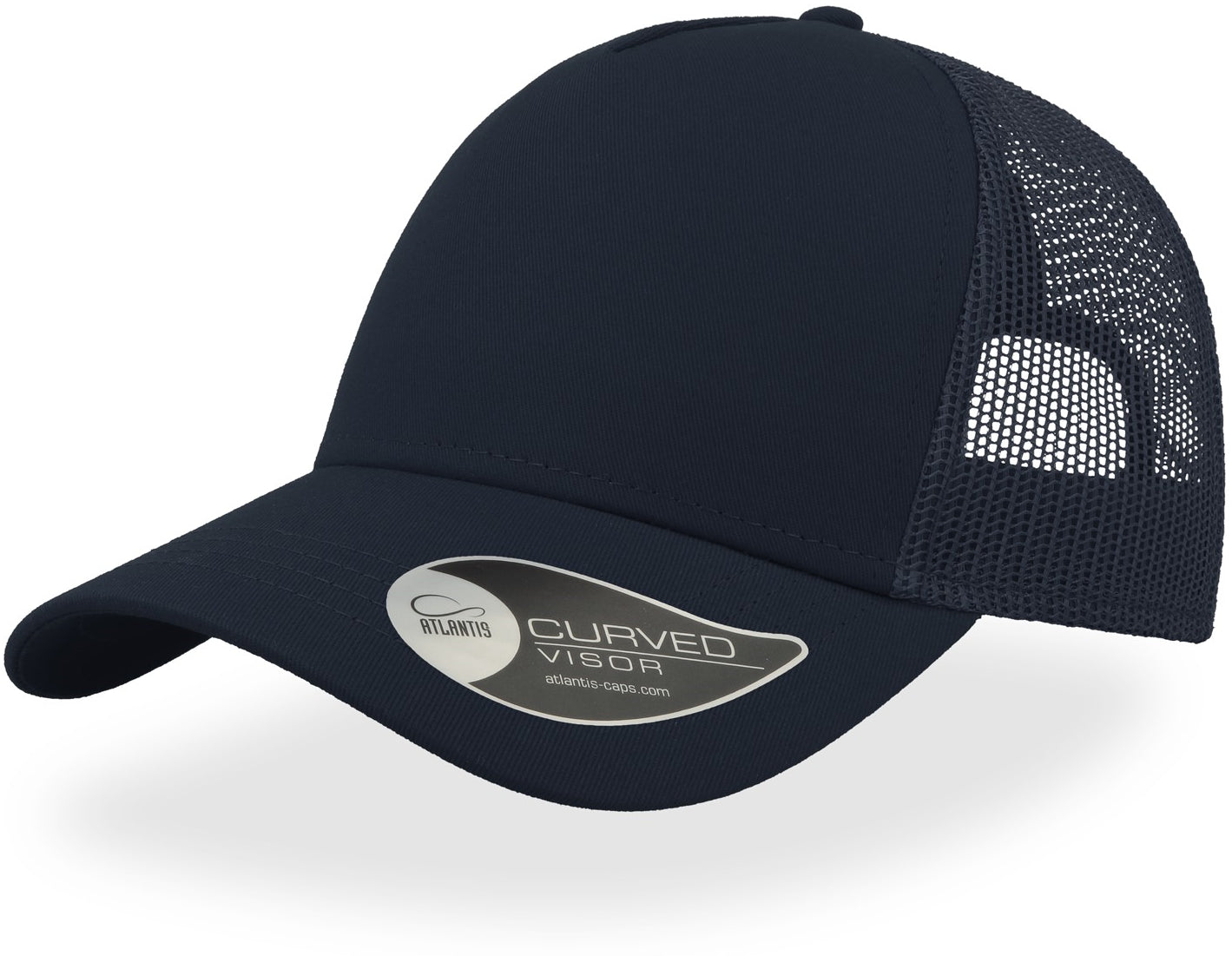 Atlantis Rapper Cotton 5 Panel Trucker Cap - Navy/Navy