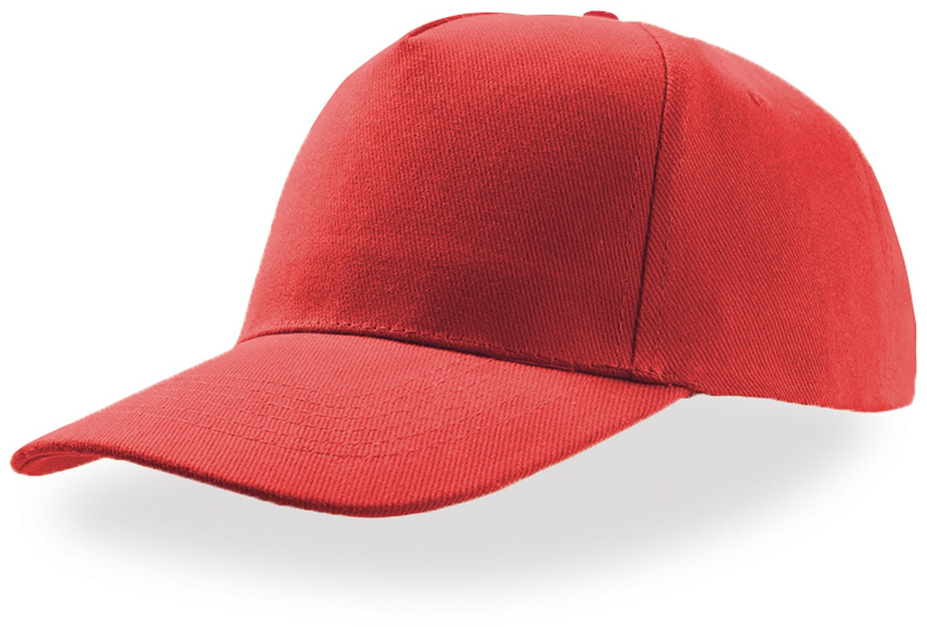 Atlantis Liberty Five Buckle Hvy Brush Cotton 5 Panel Cap - Red