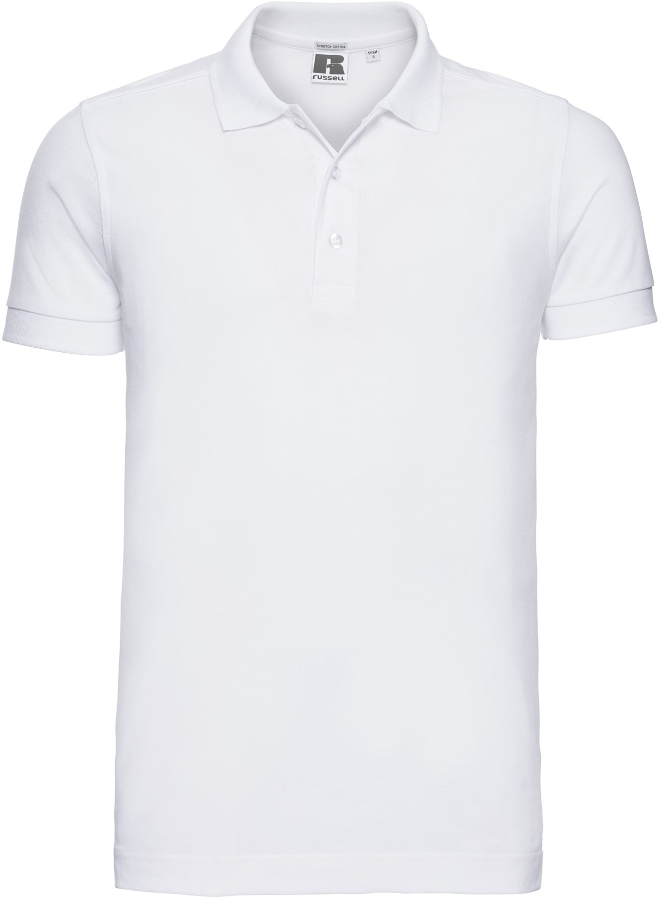 Russell Stretch Polo Mens - White