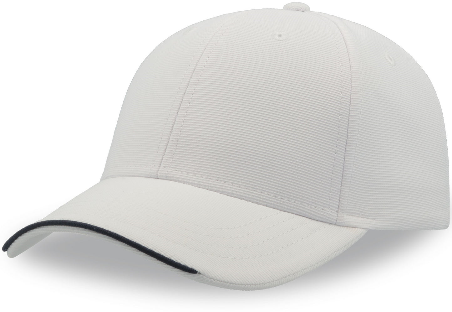 Atlantis Estoril S Recycled Jacquard Weave 6 Panel Cap - White
