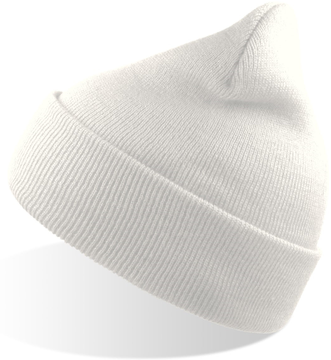 Atlantis Wind Beanie With Turn Up Double Skin - White