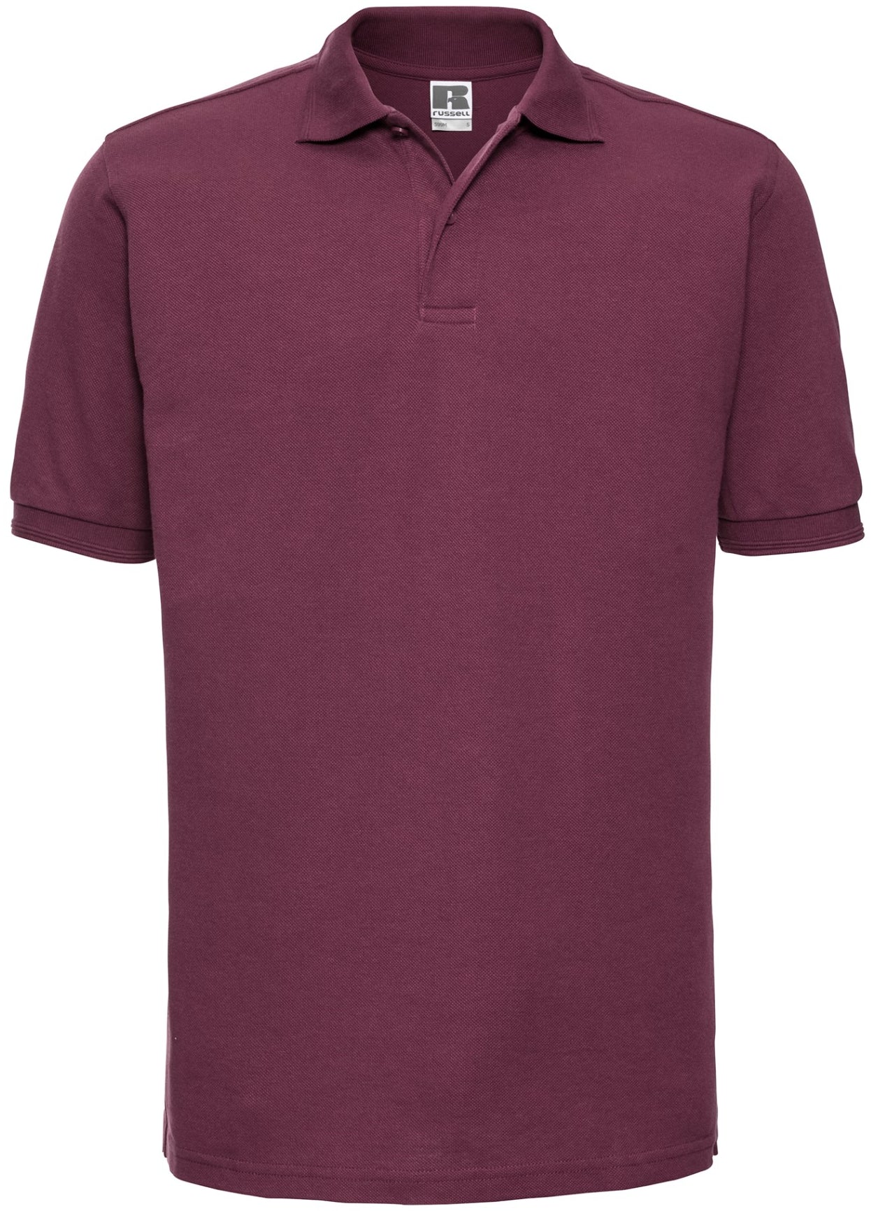 Russell Hardwearing Polycotton Polo Mens - Burgundy