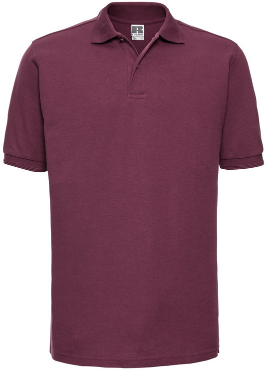 Russell Hardwearing Polycotton Polo Mens - Burgundy