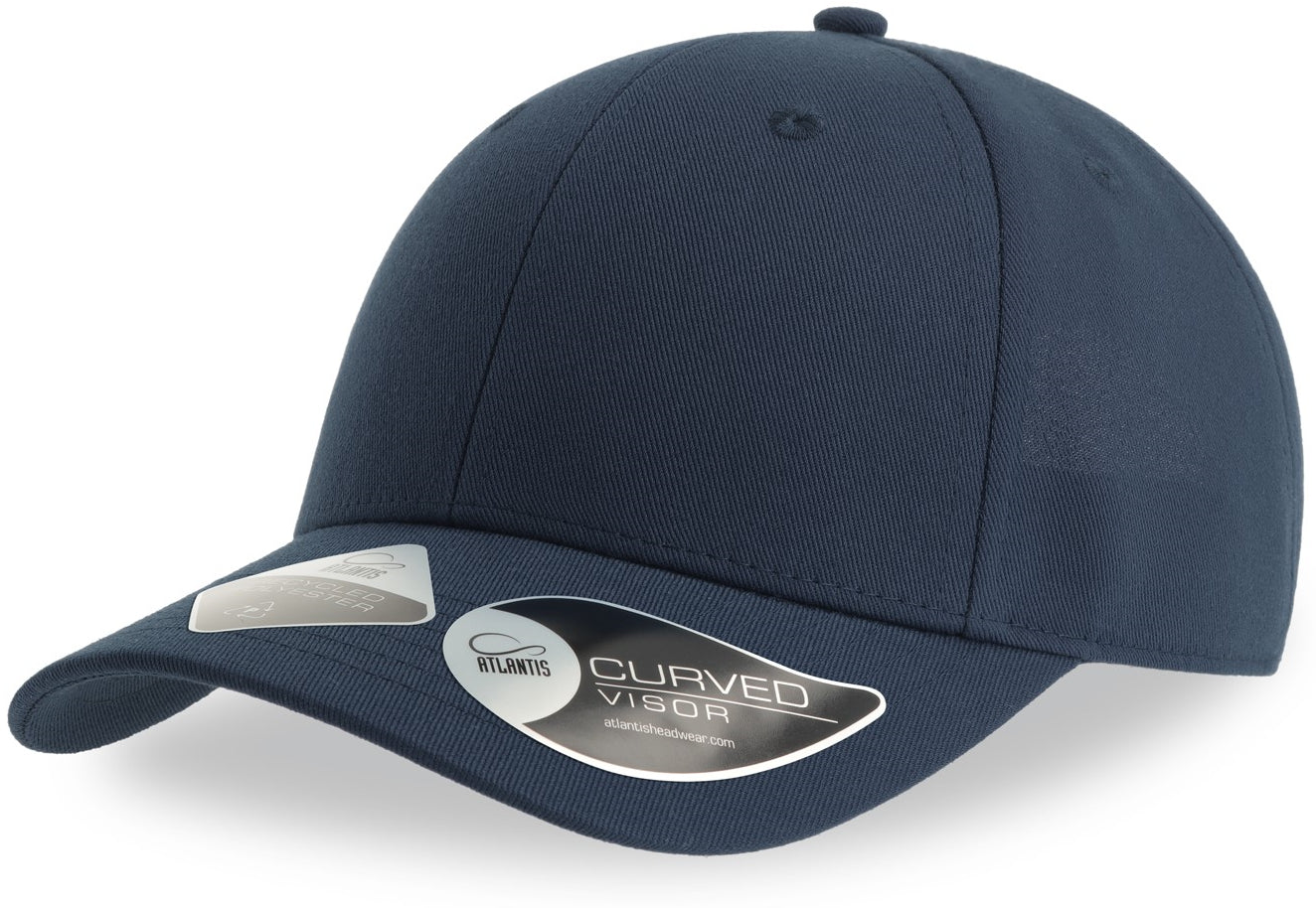 Atlantis Joshua Recycled Polyester 6 Panel Cap - Navy