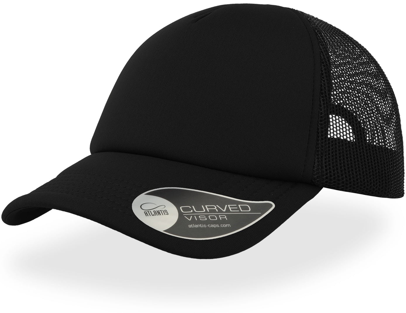 Atlantis Rapper 5 Panel Trucker Cap - Black/Black