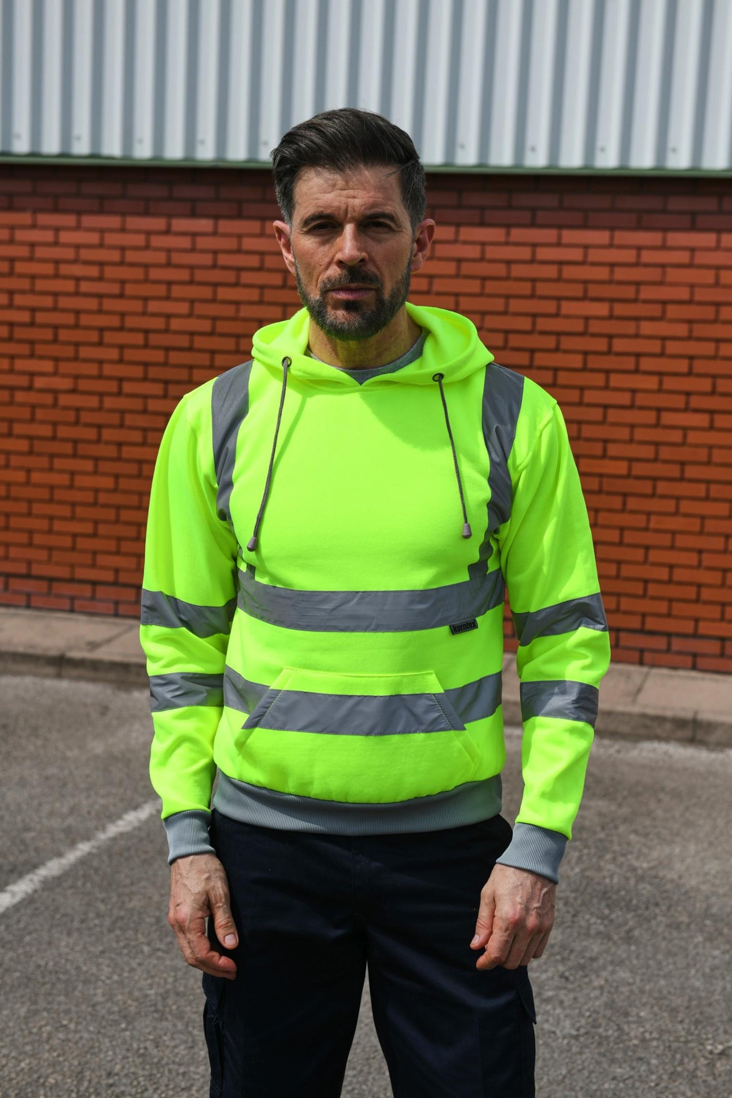 Korntex High Vis Premium Hood Sweat - Yellow