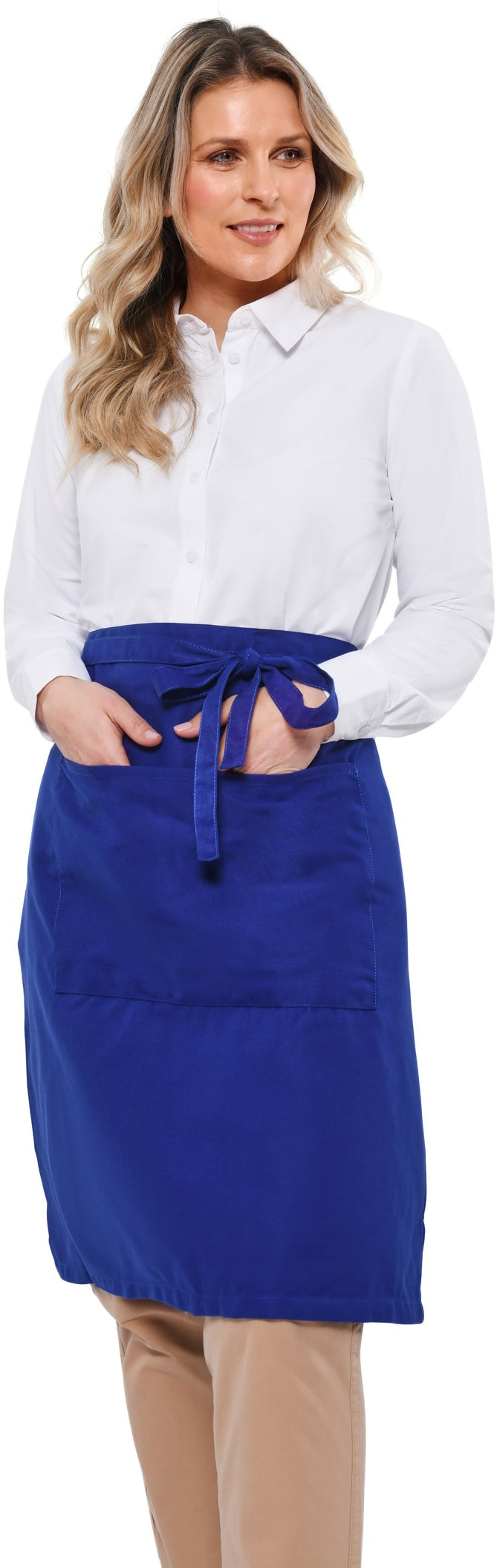 Dennys Recycled Waist Apron 24in With Pocket - Sapphire