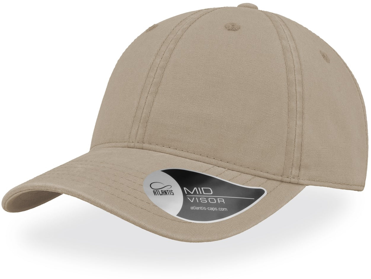 Atlantis Groovy Canvas Unstructured 6 Panel Cap - Stone