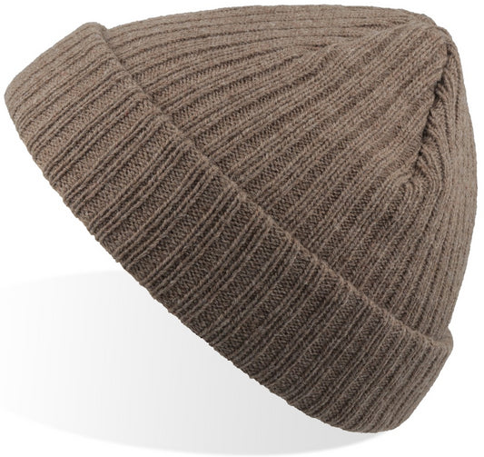 Atlantis Docker Short Beanie With Turn Up - Dove Grey Melange