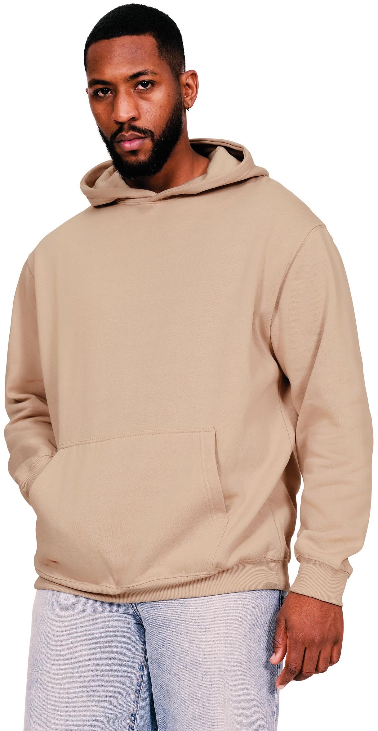 Casual Ringspun Blended 280 Core Oversize Hood - Sand