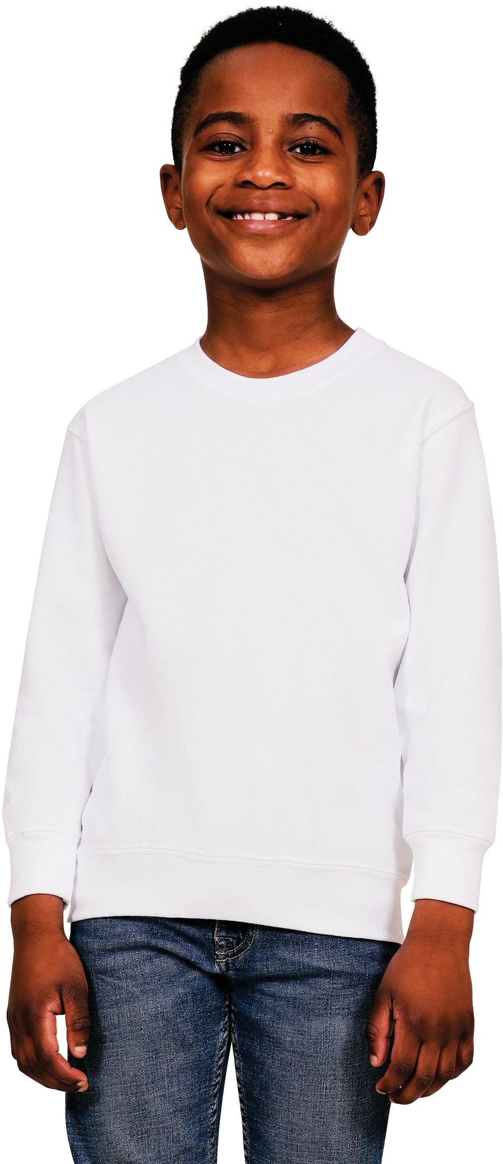 Casual Ringspun Blended Kids Sweat - White