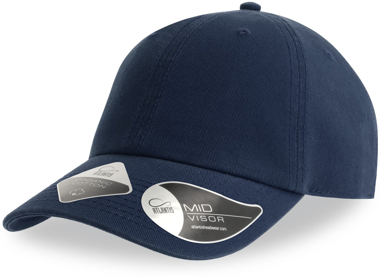 Atlantis Fraser Organic Cotton Unstructured 6 Panel Cap - Navy