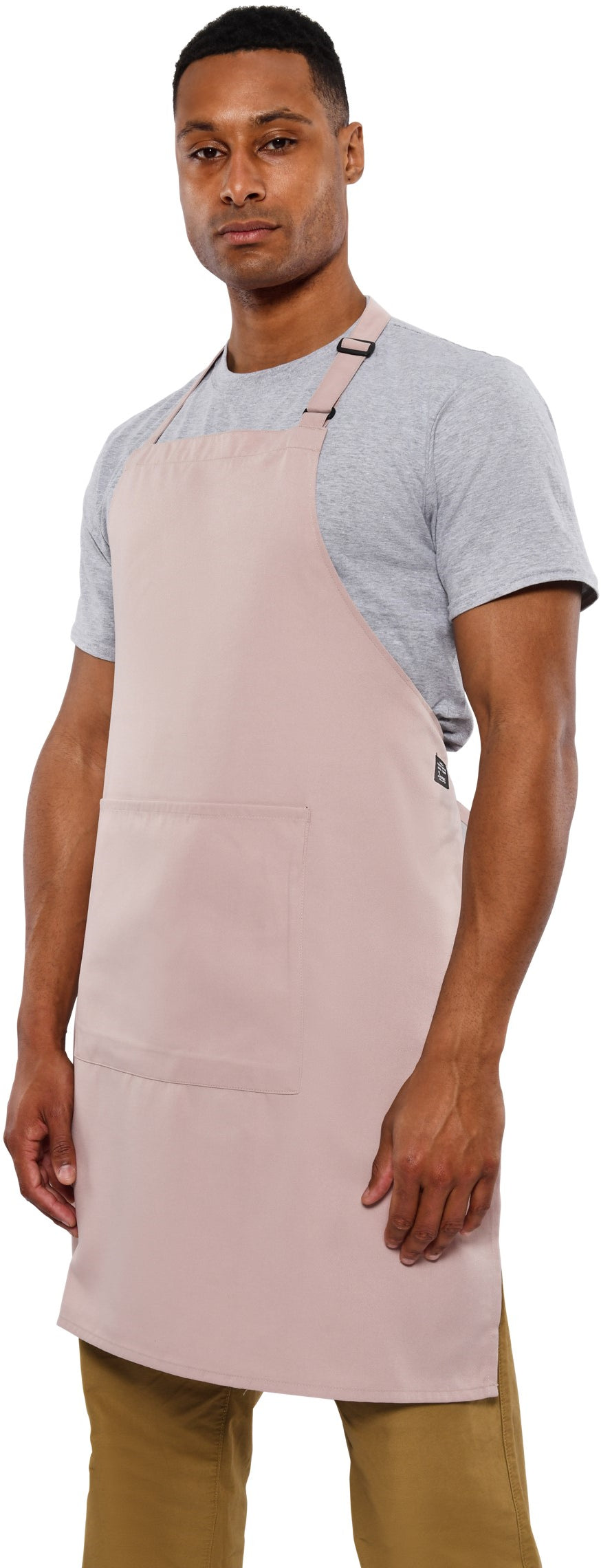 Dennys Recycled Full Length Bib Apron With Pocket - Biscuit