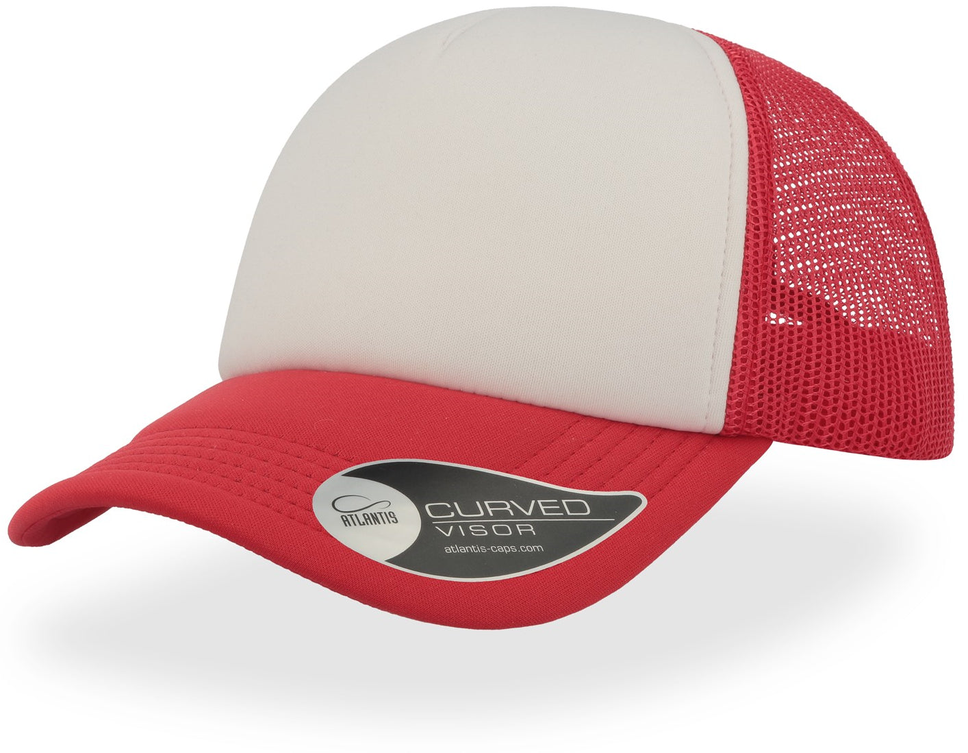 Atlantis Rapper 5 Panel Trucker Cap - Red/White