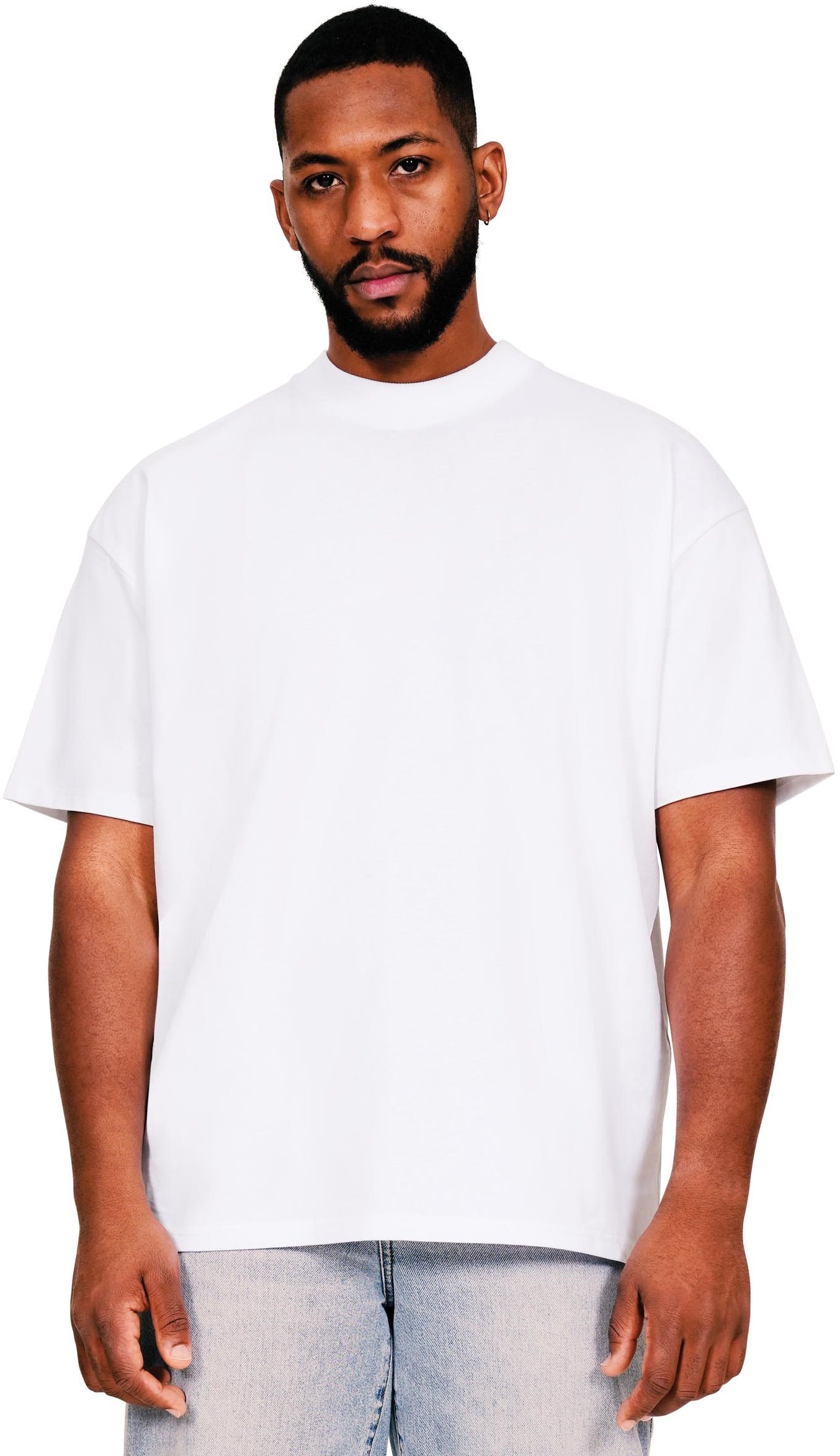 Casual Ringspun 220 Oversize Extended Neck T - White