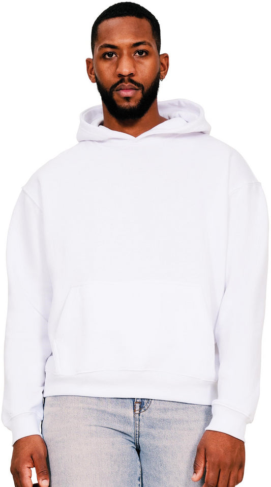 Casual Ringspun Blended 280 Boxy Oversize Hood - White