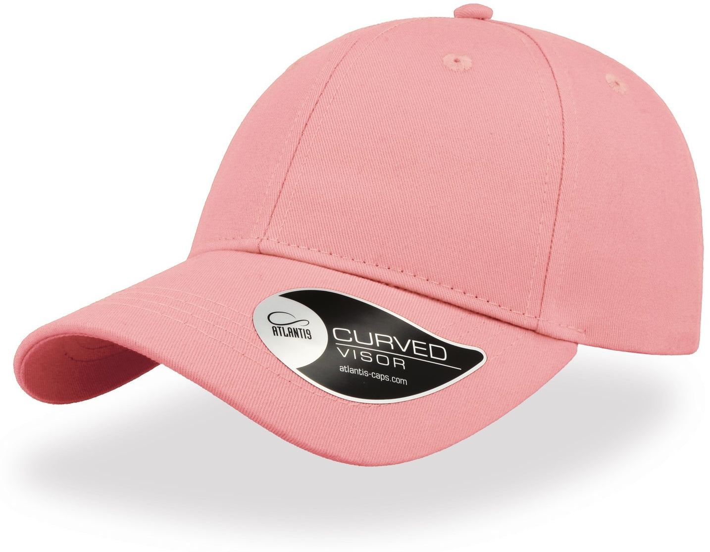 Atlantis Hit Twill Curved Visor 6 Panel Cap - Light Pink