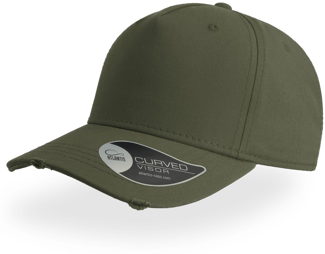 Atlantis Cargo Weathered Visor 5 Panel Cap - Olive
