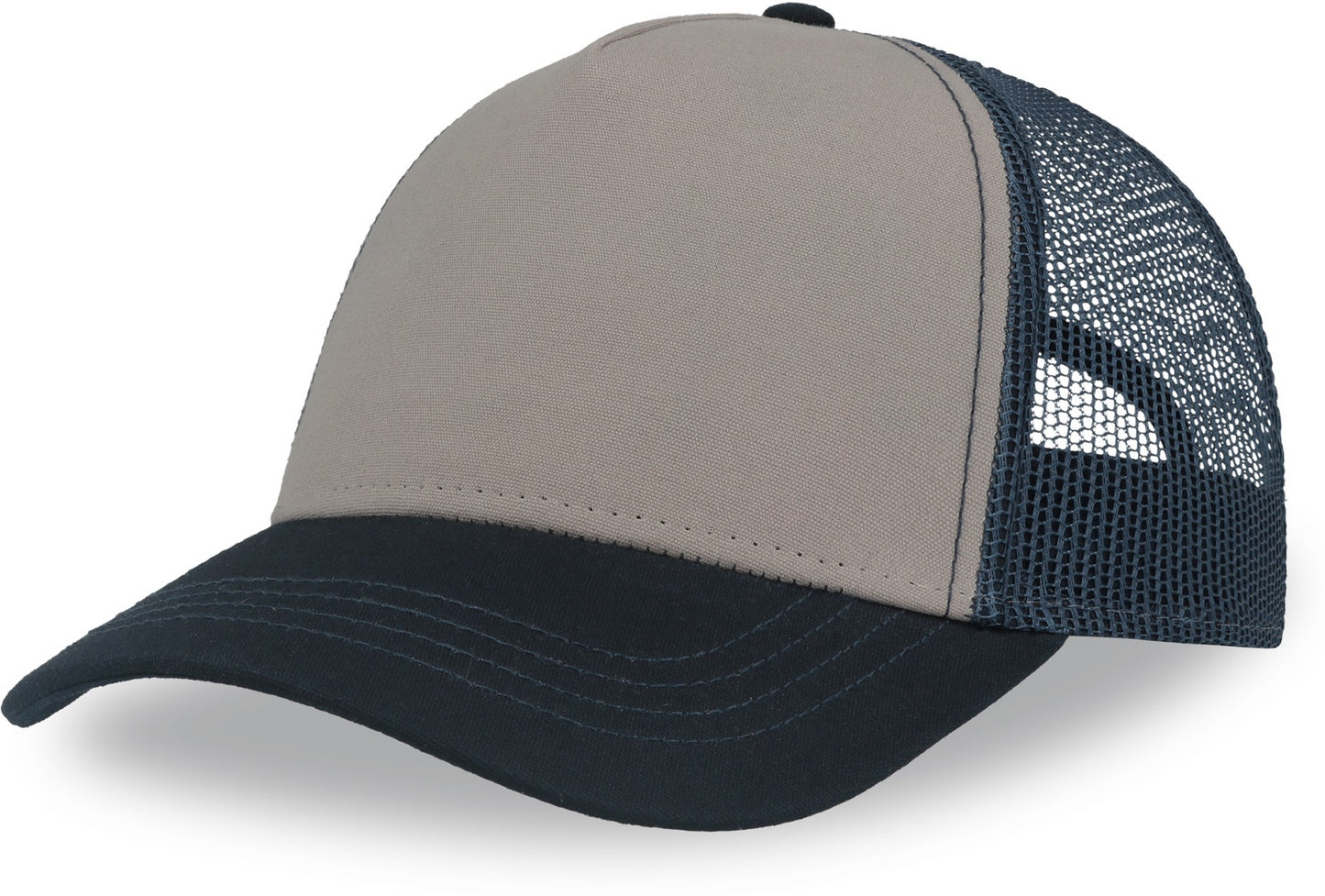 Atlantis Rapper Canvas S Recycled 5 Panel Trucker - Grey/Navy
