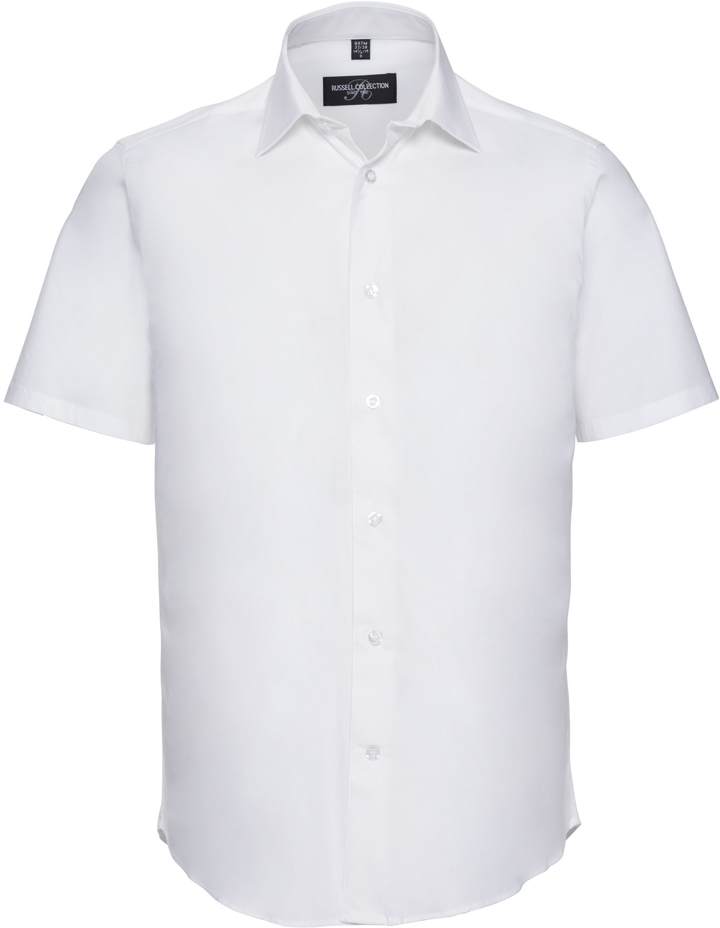 Russell Easy Care Fitted S/S Shirt Mens - White