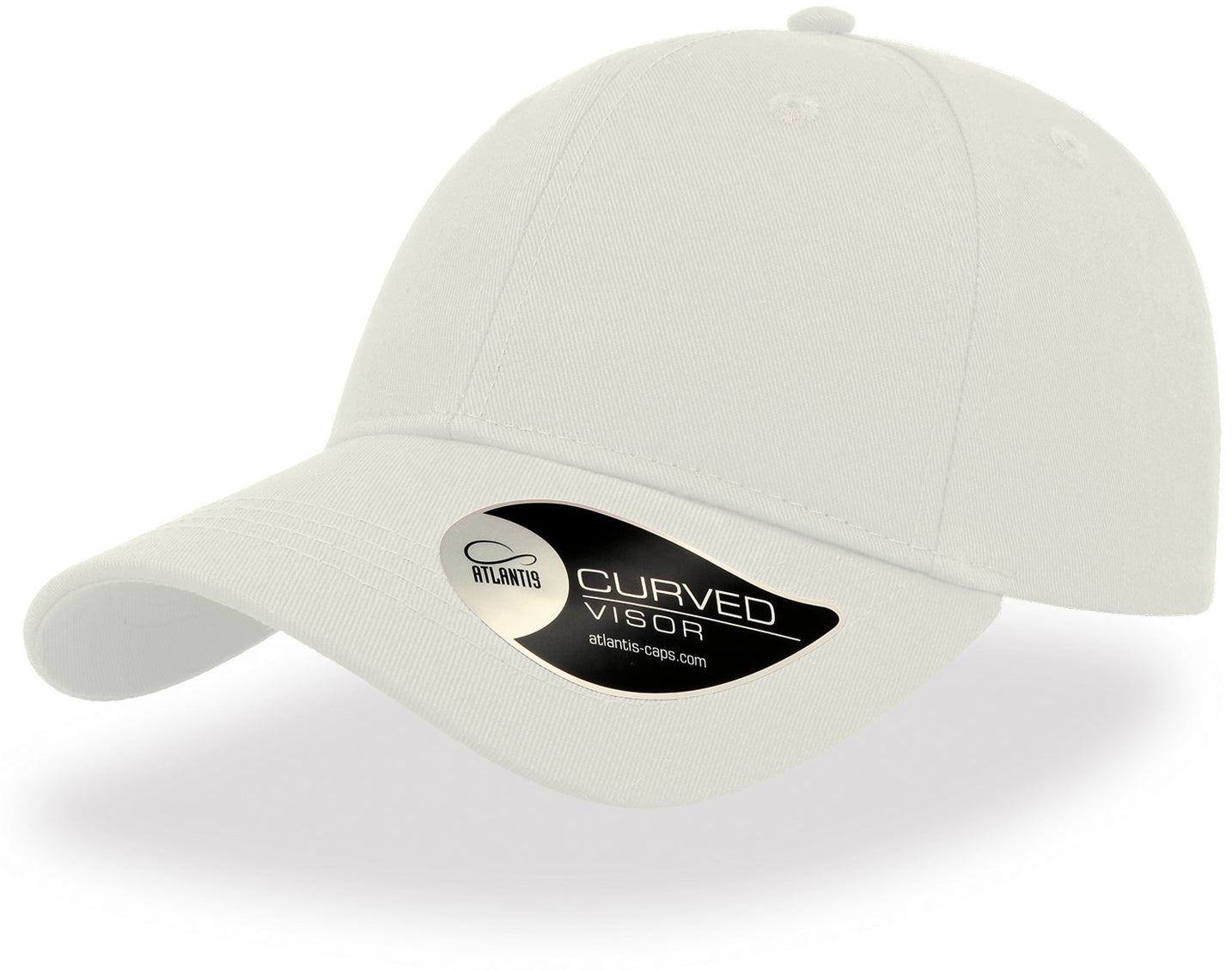 Atlantis Hit Twill Curved Visor 6 Panel Cap - White