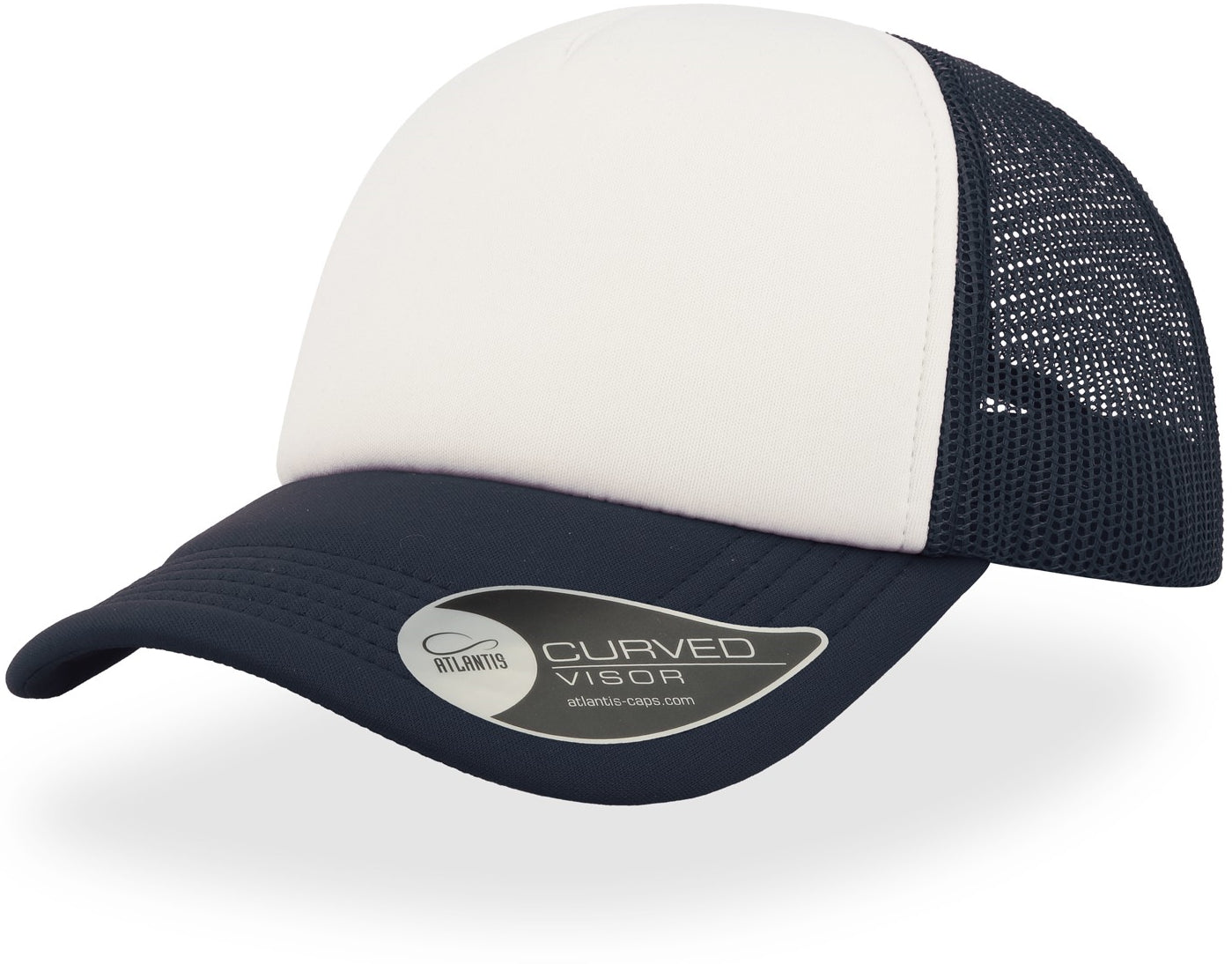 Atlantis Rapper 5 Panel Trucker Cap - Navy/White