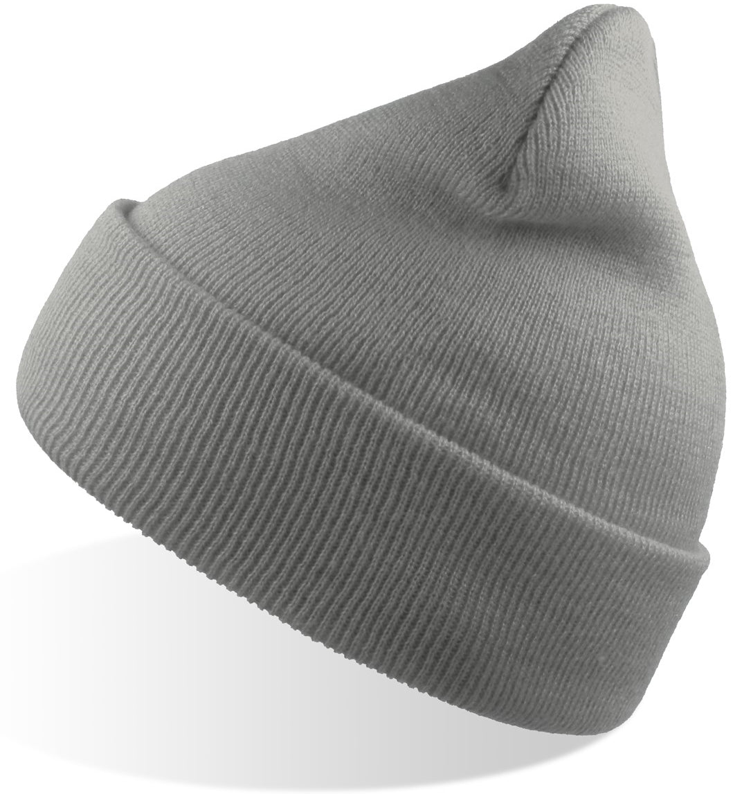 Atlantis Wind Beanie With Turn Up Double Skin - Light Grey