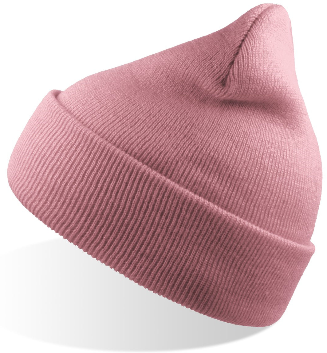 Atlantis Wind Beanie With Turn Up Double Skin - Pink