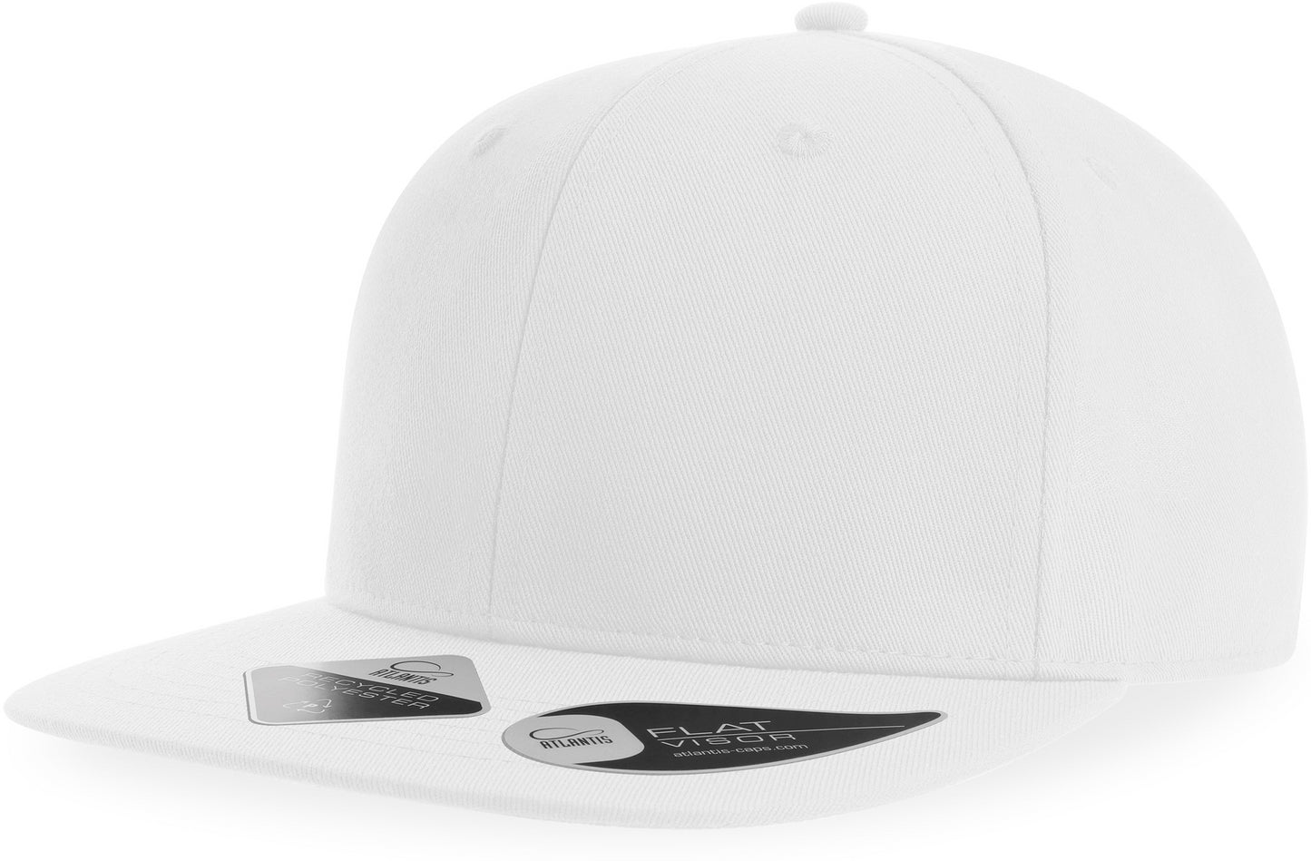 Atlantis James Six Panel Recycled Polyester Snapback - White