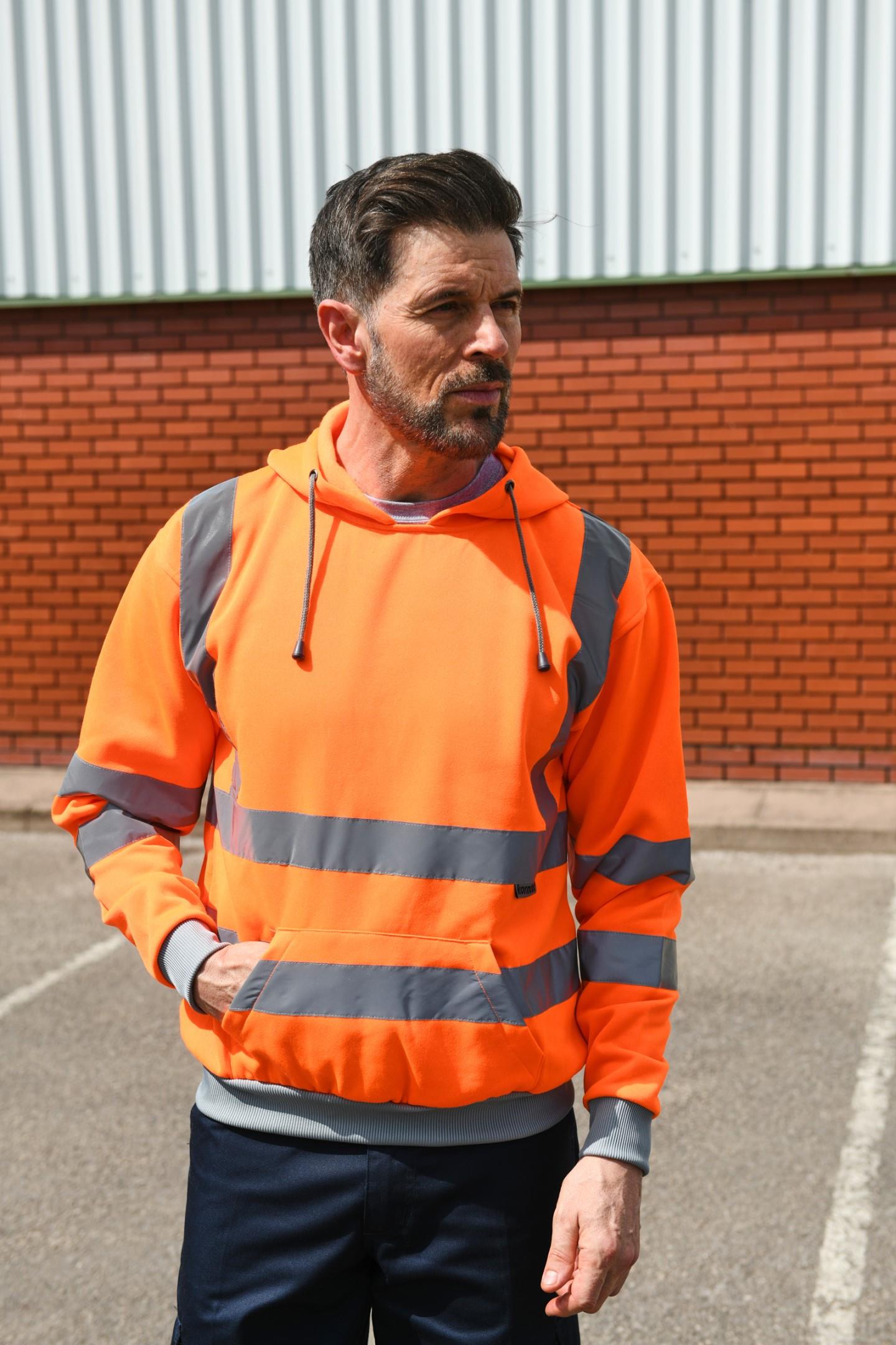 Korntex High Vis Premium Hood Sweat - Orange
