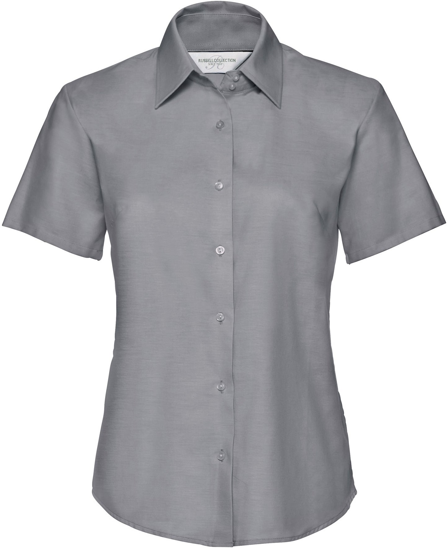 Russell Ladies Oxford S/S Shirt - Silver
