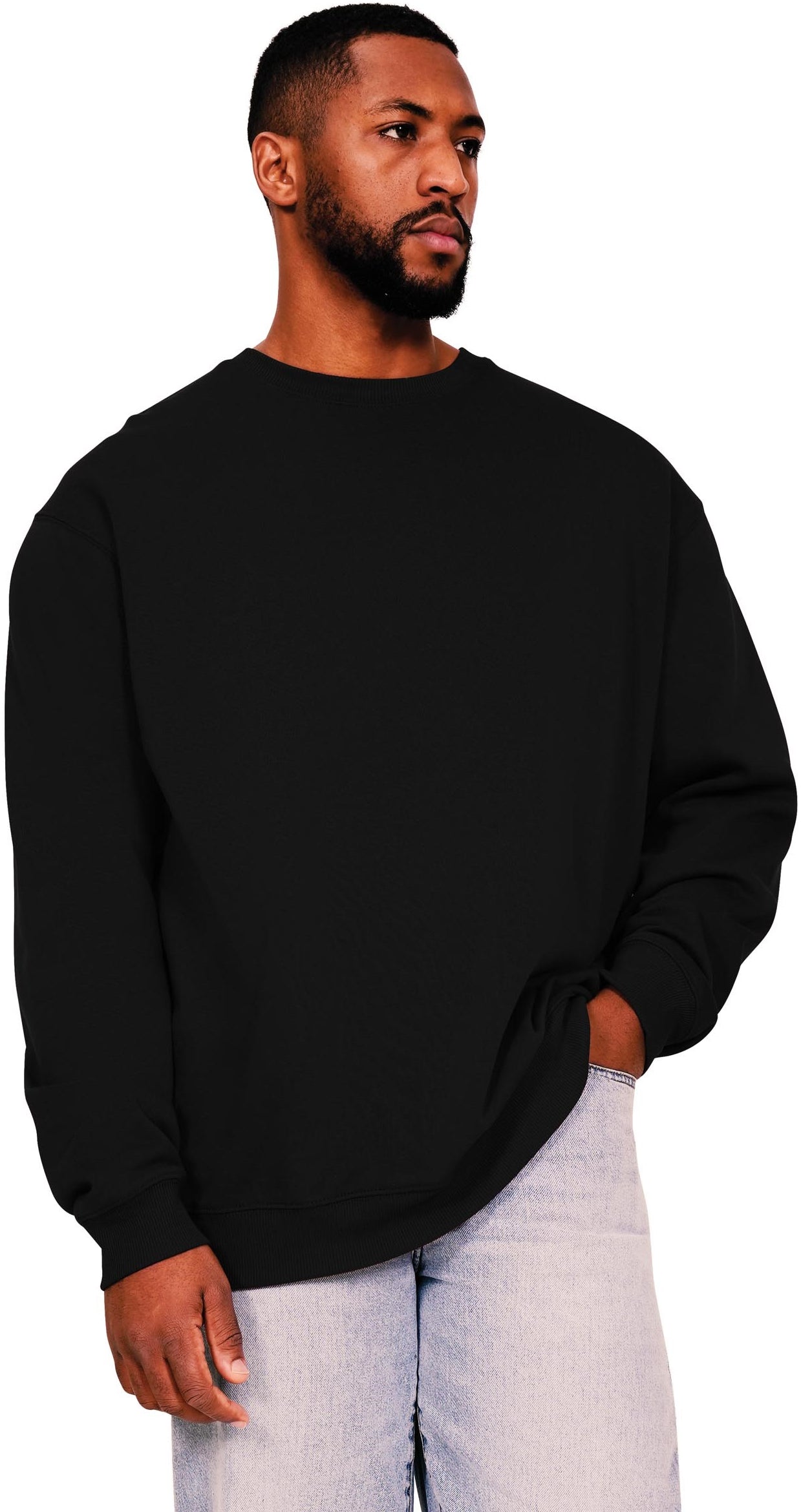 Casual Ringspun Blended 280 Oversize Tall Sweat - Black