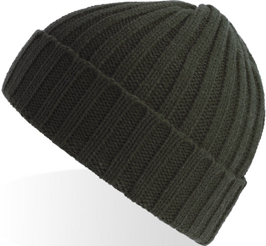 Atlantis Shore Recycled Chunky Cuffed Beanie - Olive