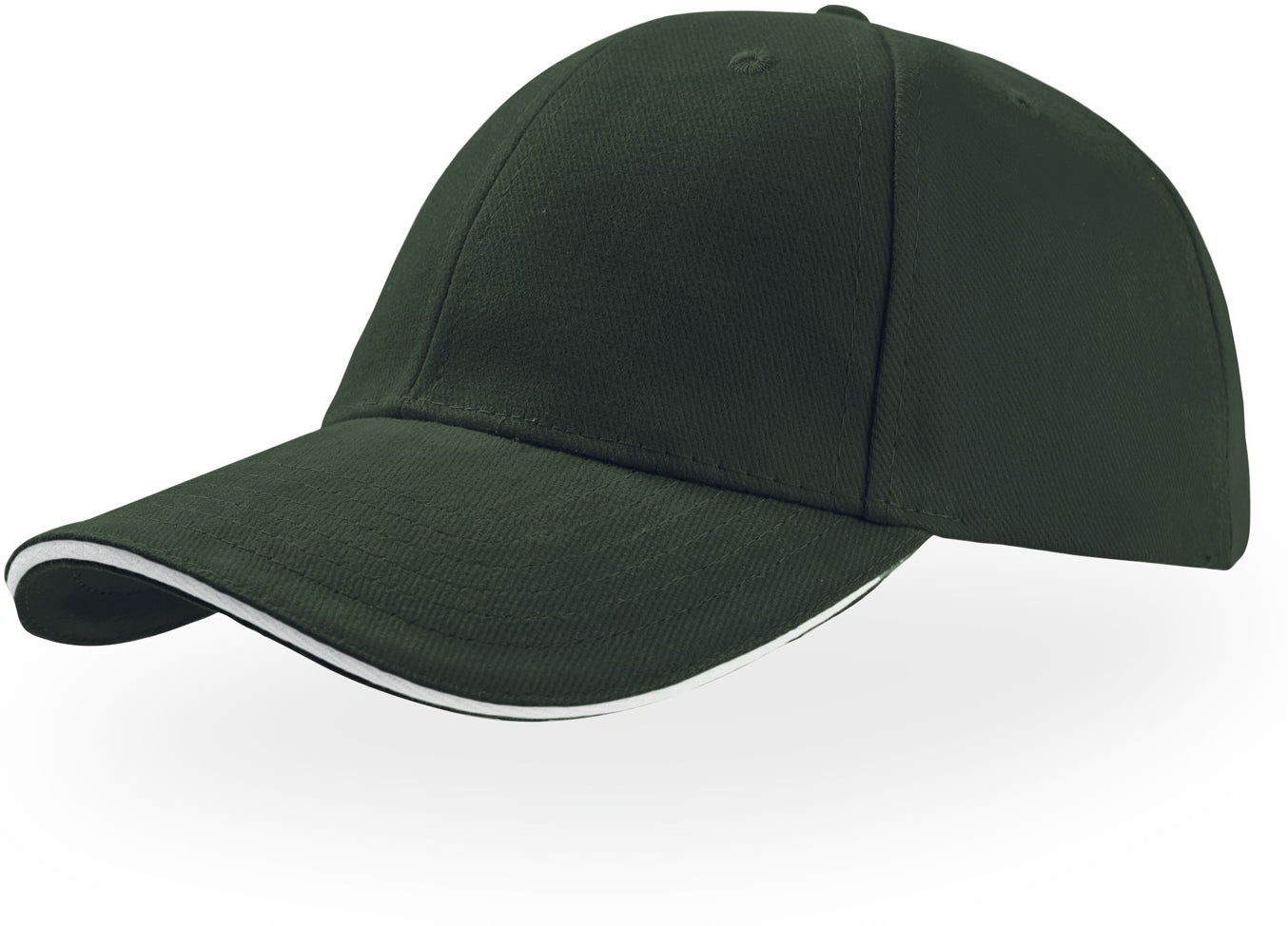Atlantis Liberty Sandwich Heavy Brush Cotton 6 Panel Baseball Cap - Green