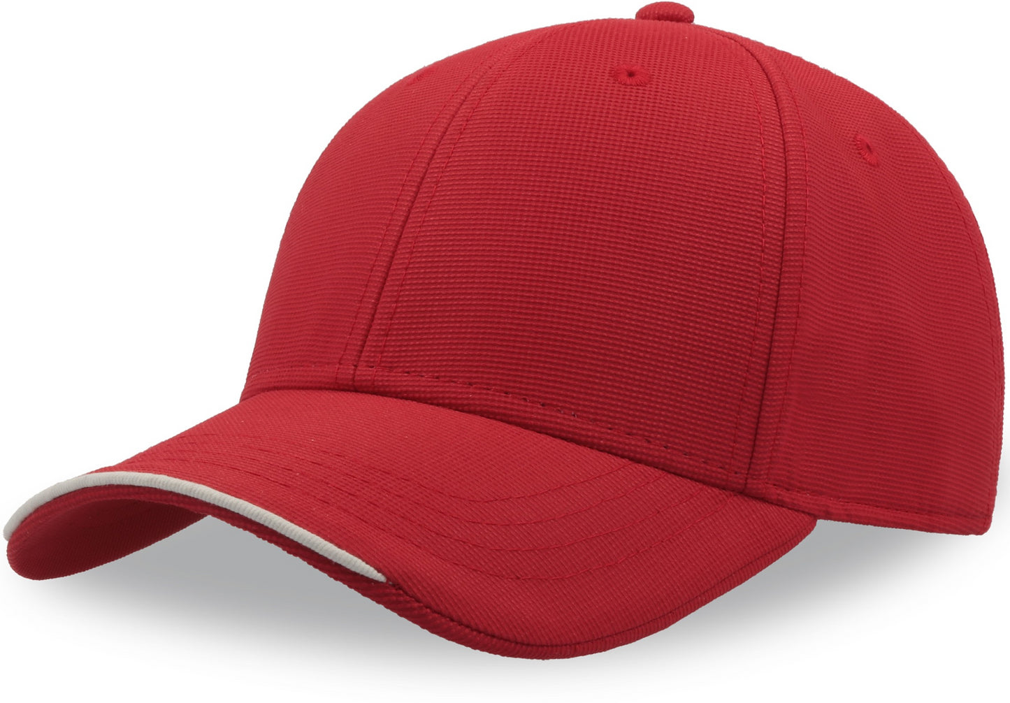 Atlantis Estoril S Recycled Jacquard Weave 6 Panel Cap - Red