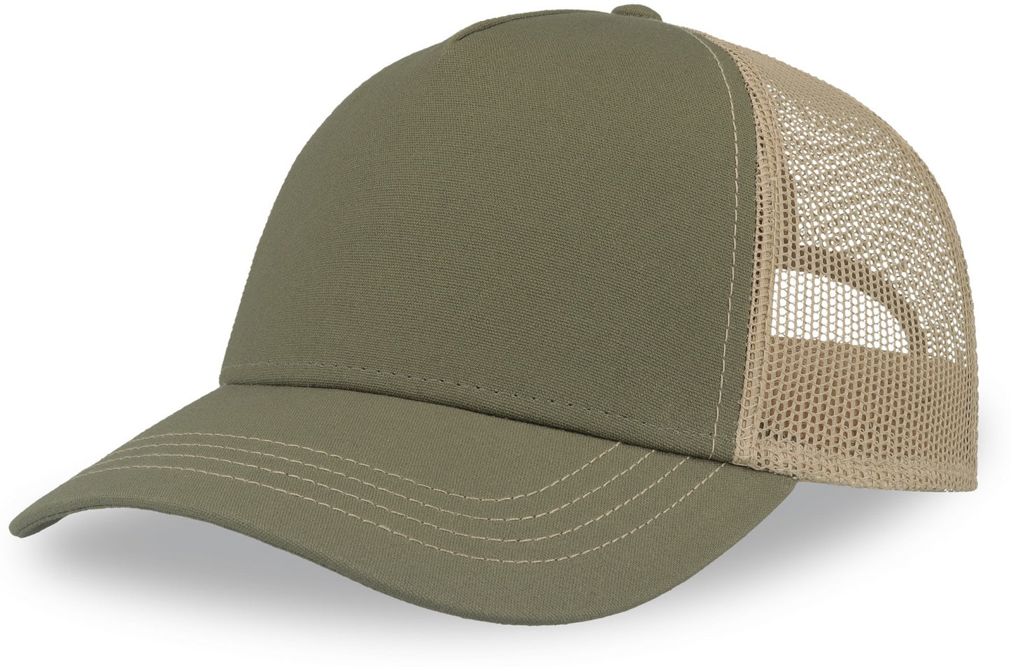 Atlantis Rapper Canvas S Recycled 5 Panel Trucker - Olive/Khaki