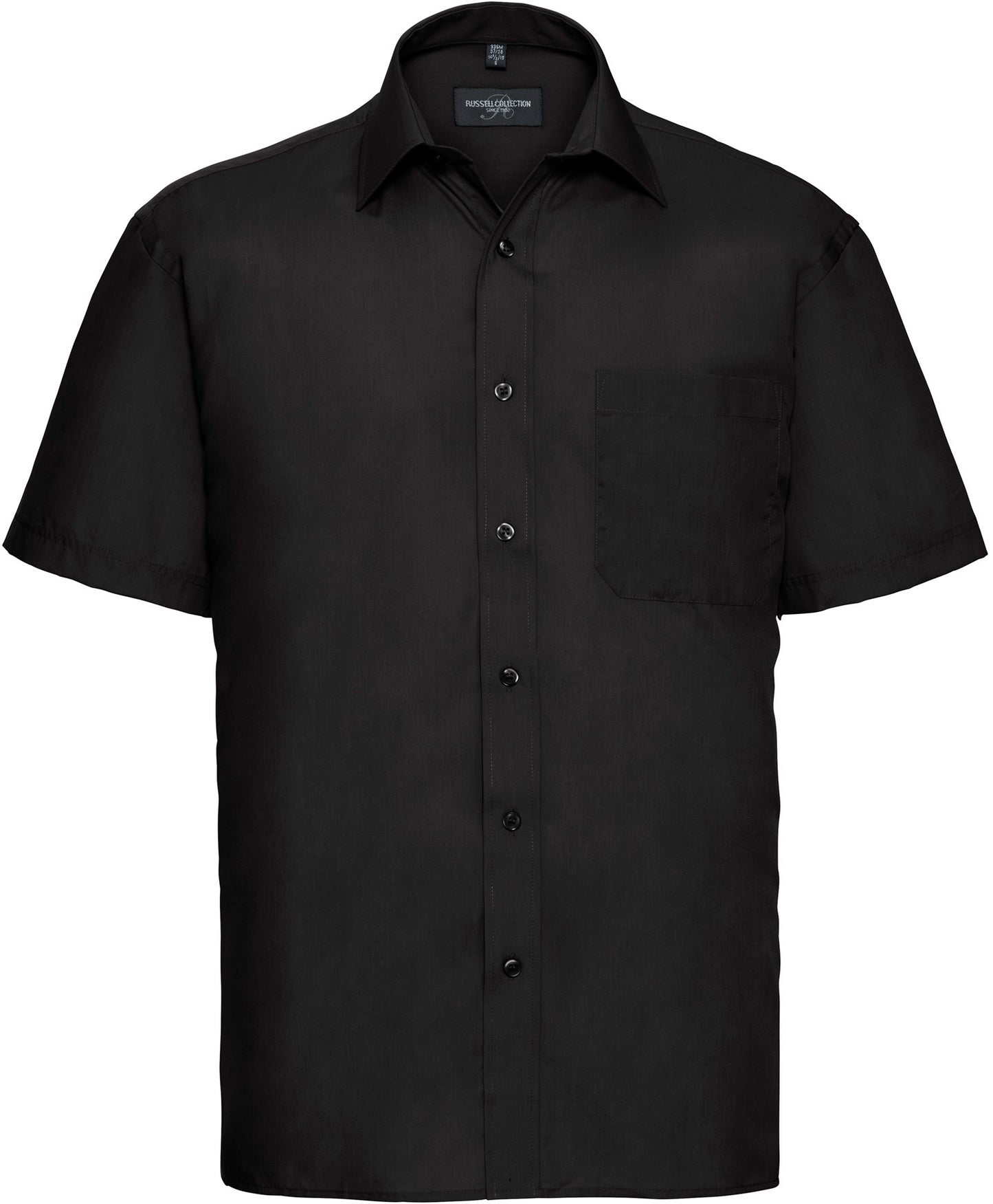 Russell Mens Poplin Shirts S/S - Black
