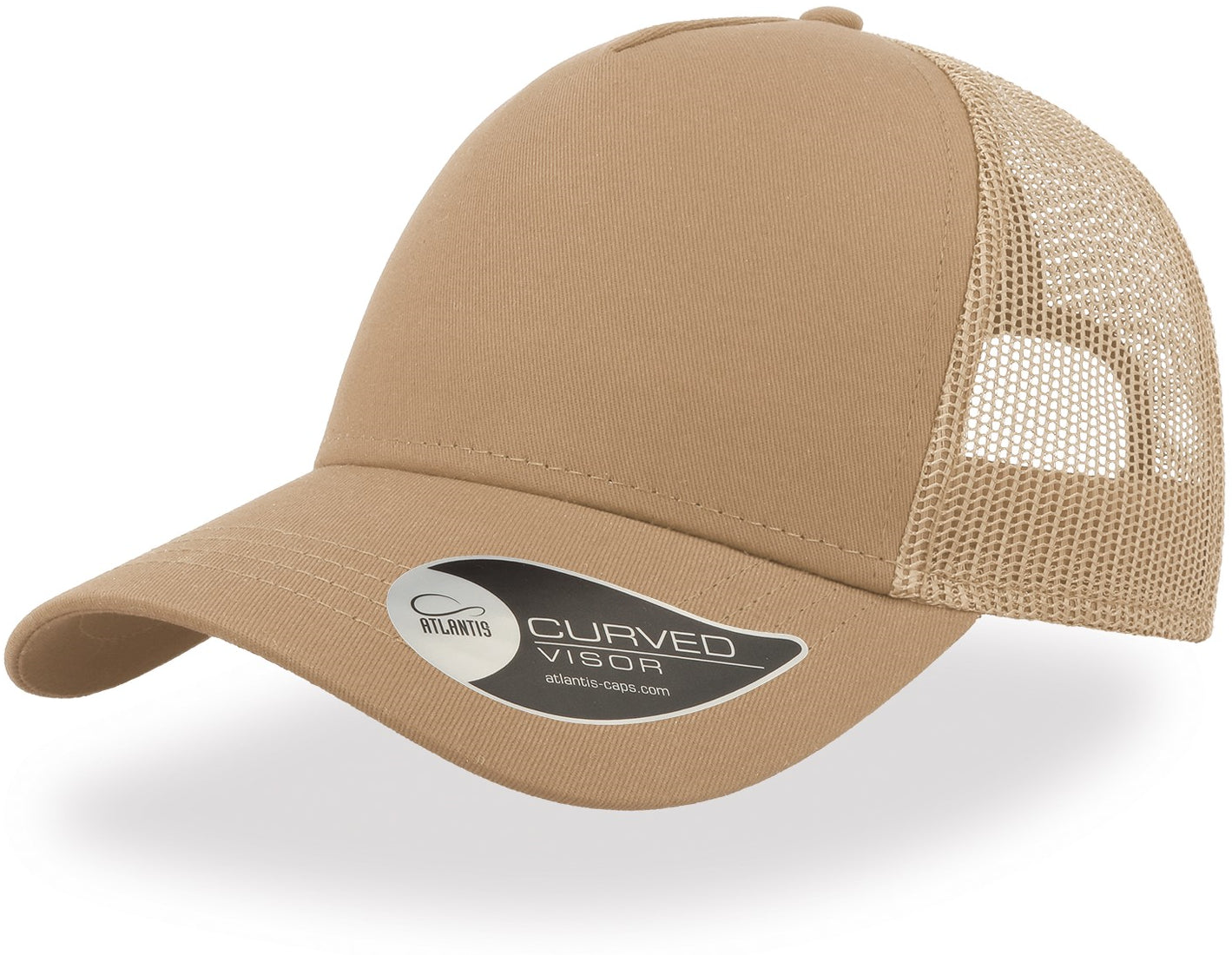 Atlantis Rapper Cotton 5 Panel Trucker Cap - Khaki/Stone