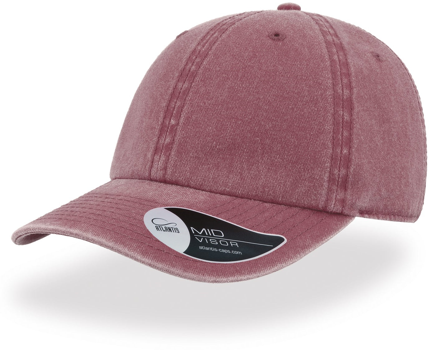 Atlantis Digg Pigment Dyed 6 Panel Cap - Burgundy