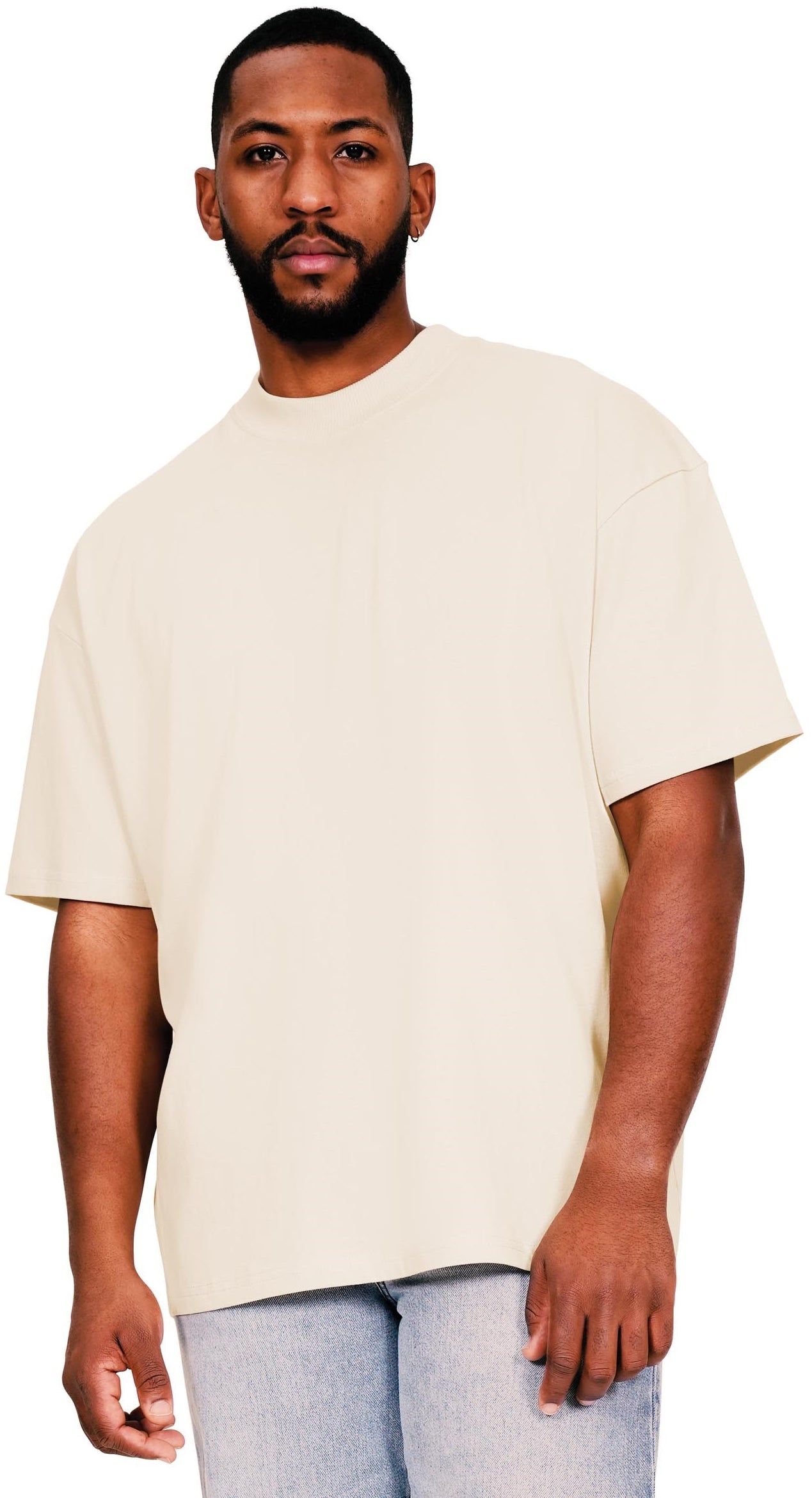 Casual Ringspun 220 Oversize Extended Neck T - Ecru