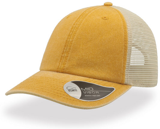 Atlantis Case Pigment Dyed 6 Panel Trucker Cap - Mustard