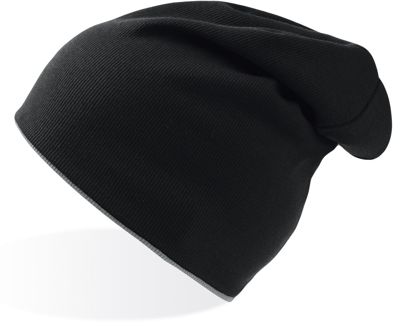 Atlantis Extreme Reversible Jersey Slouch Beanie - Black/Grey