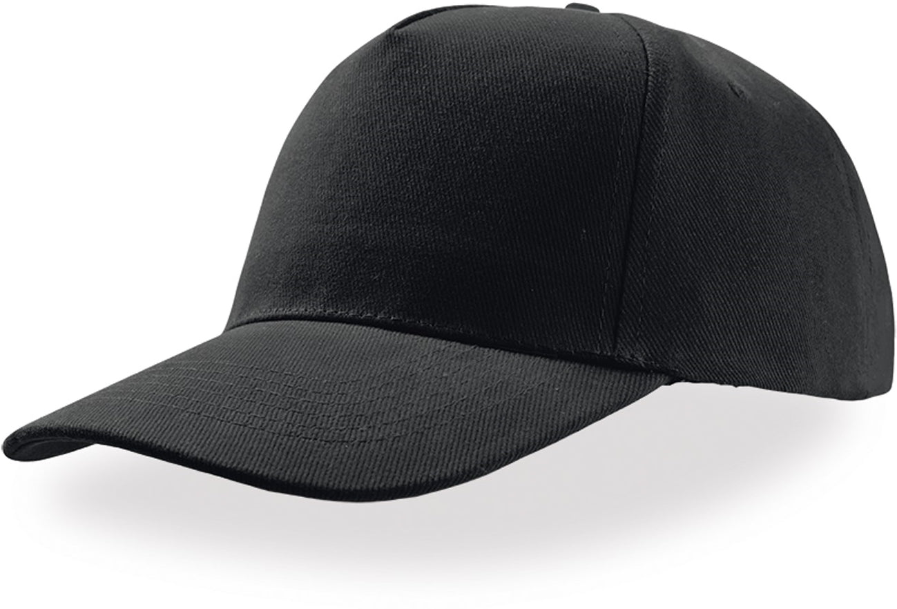 Atlantis Liberty Five Hvy Brush Cotton 5 Panel Cap - Black
