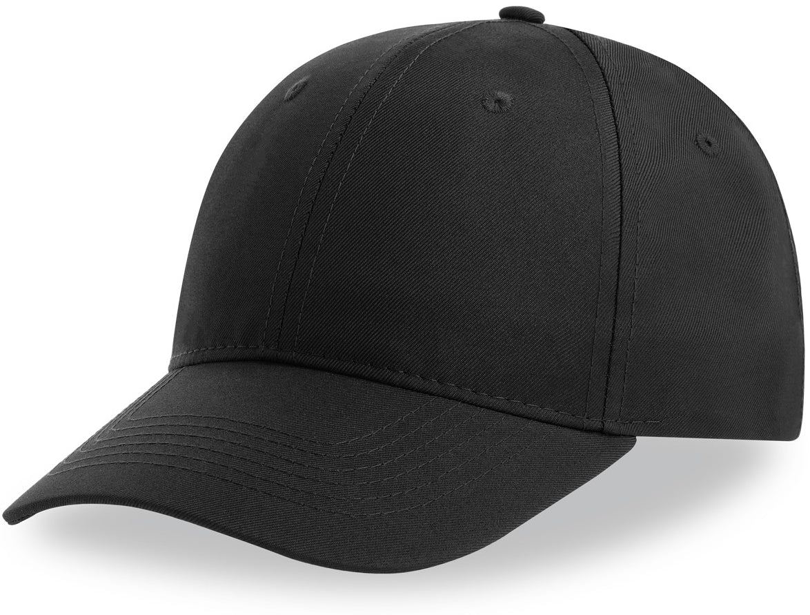 Atlantis Recy Six Recycled Polyester 6 Panel Cap - Black